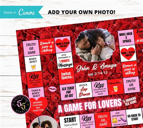 Adult 21 Over Valentines Day Drinking Game Board Adult Sex Game Print And Play Available