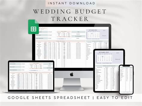 Wedding Budget Planner Template Google Sheets Wedding Budget - Etsy