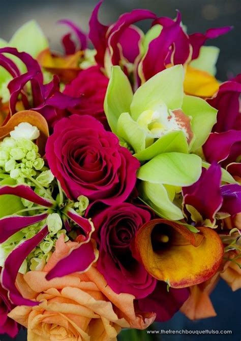 Bright Hawaiian Flowers Bright Wedding Bouquet Green Hydrangea