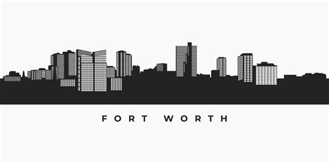 Fort Worth City Skyline Silhouette Illustration In Vector 41416359