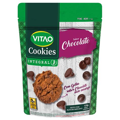 Biscoito Cookie Integral Cacau Gotas De Chocolate Vitao Pacote G