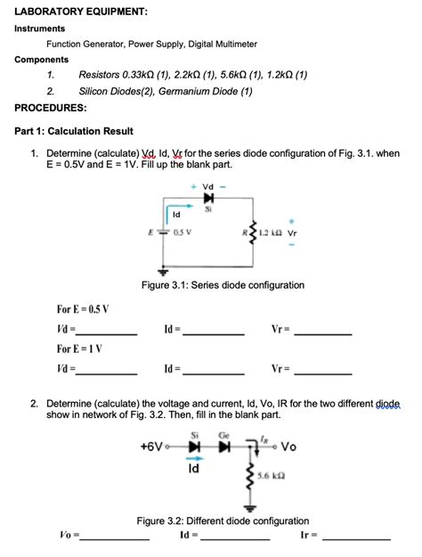 Solved EXPERIMENT SERIES AND PARALLEL DIODE CONFIGURATION 2 Chegg