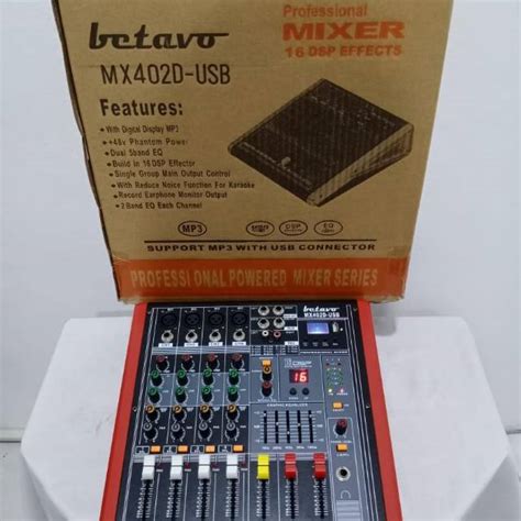 Jual POWER MIXER BETAVO MX 402D USB PROFESIONAL 16 DSP EFFECTS Shopee