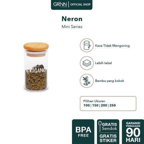 Jual Promo Grinn Living Neron Jar Toples Kaca Tutup Kayu Bambu Untuk