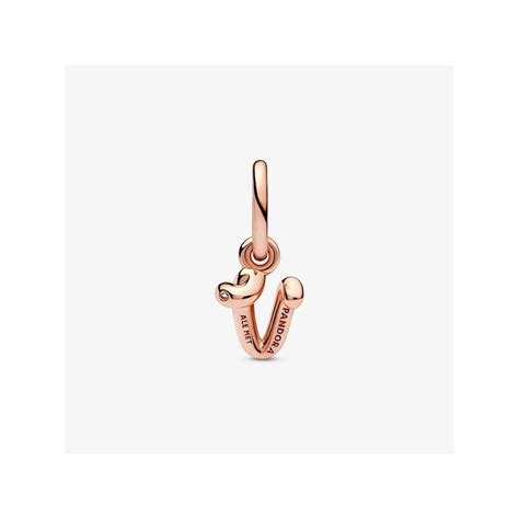 Charm Colganteoro Rosa Alfabeto Letra Min Scula V C