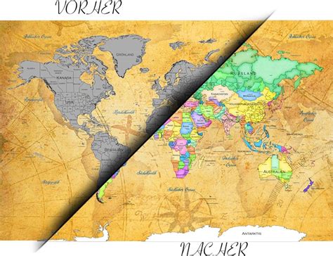 Wereldkaart Extra Groot Formaat Poster Om Te Krassen Taal Duits