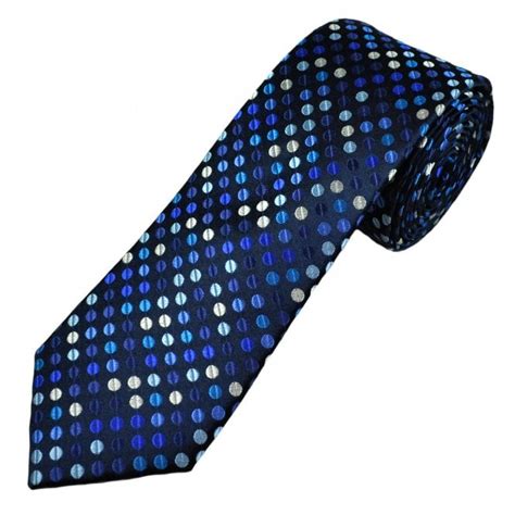 Tresanti Celeste Shades Of Blue Silver Sequin Patterned Men S Silk