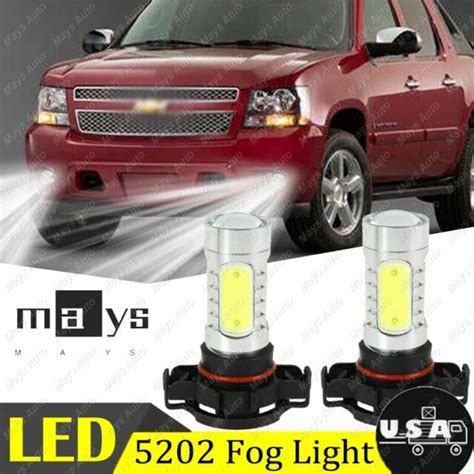 2pcs HID White 5202 5201 LED Fog Light Bulbs For Chevrolet Avalanche