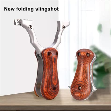 New Slingshot Folding Slingshot Hunting Portable Flat Rubber Band ...