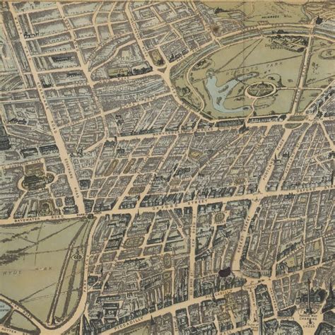 Old Map Of London 1892 Birdseye View London Vintage Map Vintage Poster Wall Art Print Wall Map