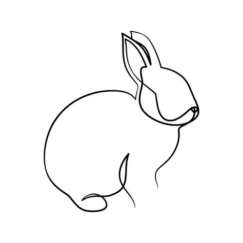 Bunny Rabbit Continuous Line Art Drawing 11133908 Vector Art At Vecteezy