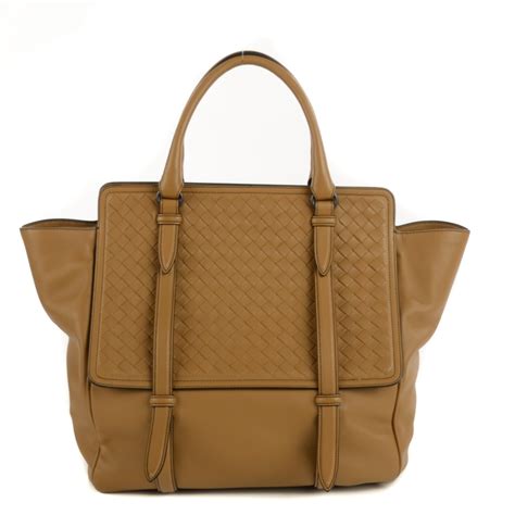 Bottega Veneta Nappa Intrecciato Large Monaco Bag Camel 114351