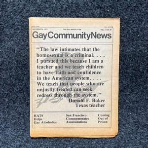 1980s LGBT Texas Donald Baker Newspaper LGBTQIA Memorabilia Queer Gifts Artworks Lesbian Gift