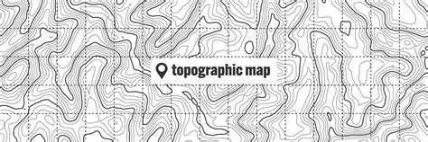 Topographic Map With Contour Lines Geographic Vector Image