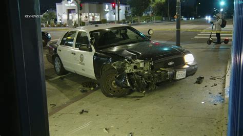 Lapd Gang Unit Strikes Pedestrian Crashes Into Burger Stand Youtube