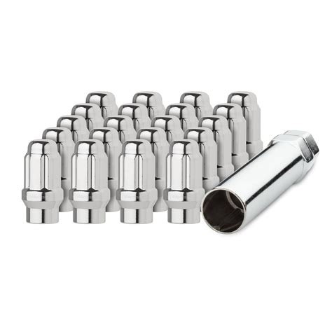 20 Chrome 12 20 Closed End Et Spline Tuner Lug Nuts For Aftermarket Wheels