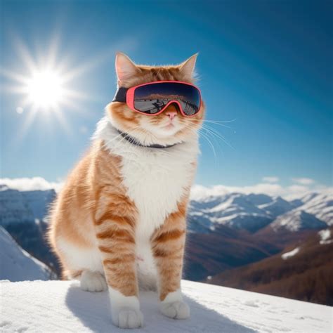 Premium Photo Closeup Portrait Of Funny Ginger Cat Wearing Sunglasses