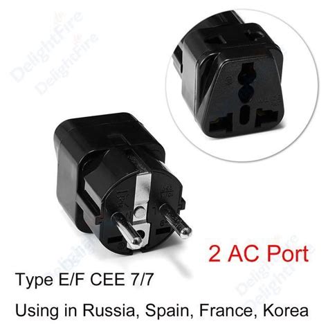 PRISE UNIVERSELLE black 7pcs Adaptateur De Prise Ue Au Uk Us À Eu Euro