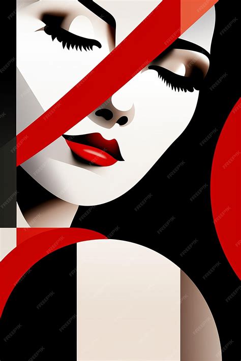 Premium Ai Image A Poster With A Womans Face In Red And Black