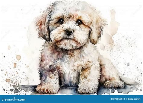 Generative Ai Portrait Of Maltese Dog Stock Illustration