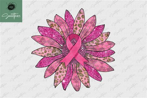 Sunflower Ribbon Breast Cancer Awareness By Zemira Thehungryjpeg