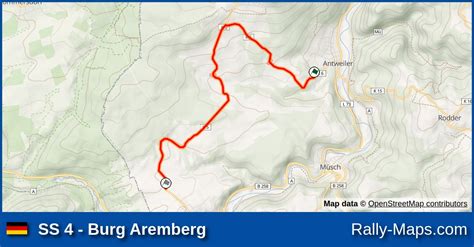 SS 4 Burg Aremberg stage map Rallye Köln Ahrweiler 2022 Rally