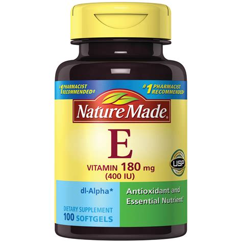 Nature Made Vitamin E Mg Iu Dl Alpha Softgels Walmart