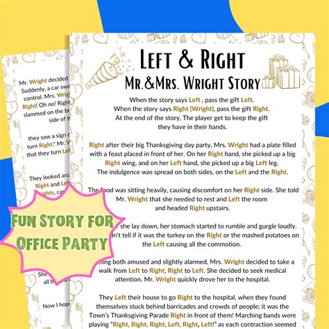 Printable Left Right Game Story Any Occasion