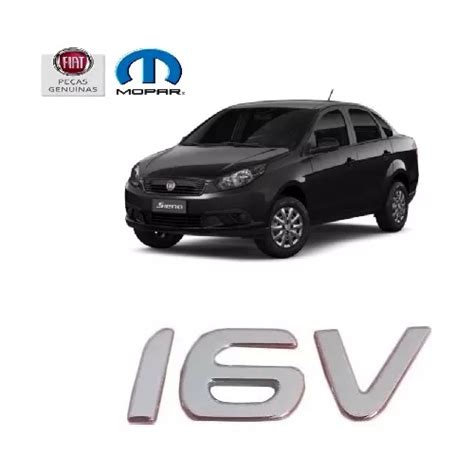 Sigla Emblema Tampa Traseira 16v Original Fiat Grand Siena