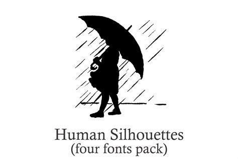 Human Silhouettes Pack 4 Fonts 38803 Dingbats Font Bundles