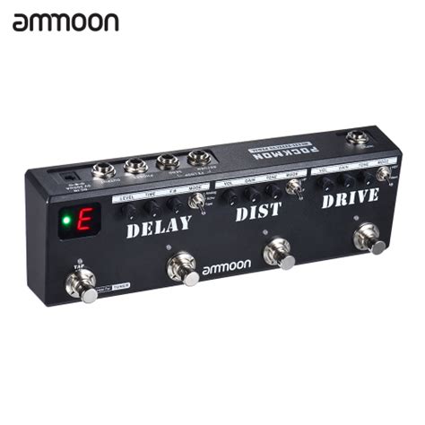 Ammoon Pockmon Multi Efeitos Pedal Faixa Tuner Delay Distortion