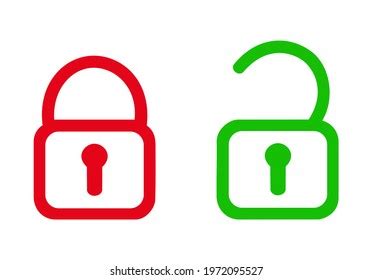 Lock Unlock Icon Green Red Images Stock Photos And Vectors