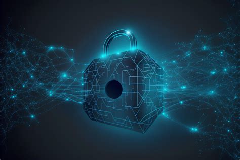 Cyber Security Concept Lock Symbol From Lines And Tria 22757379 Stock