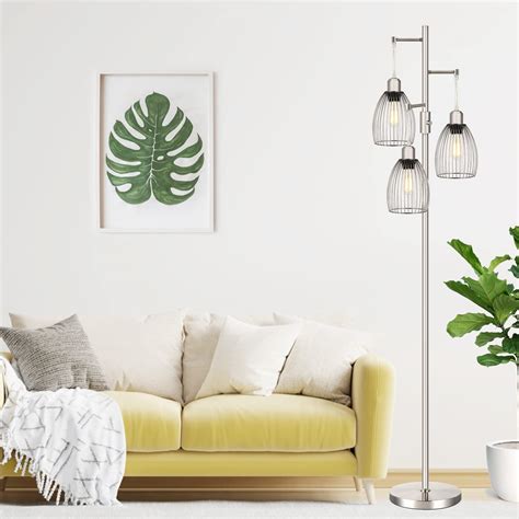 Dimmable Floor Lamp 3 X 800LM LED Edison Bulbs Included Industrial