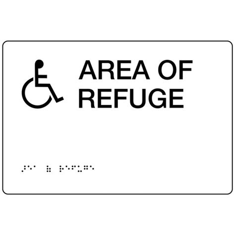 VA Code Area Of Refuge Braille Sign With Symbol RRE 16002