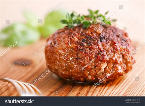 Naked Burger On Wooden Plate Shallow Stock Photo Shutterstock