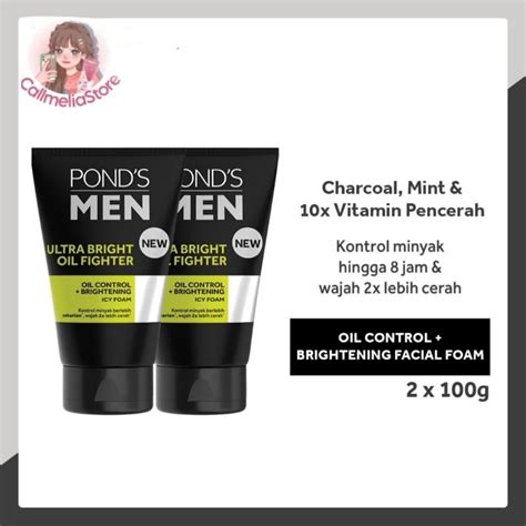 Jual Ponds Men Ultra Bright Oil Fighter Facial Foam Gr Twinpack