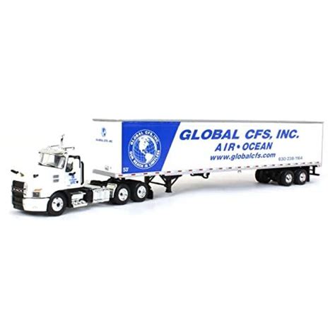 Mack Anthem Day Cab With 53 Dry Goods Trailer Global Cfs Ecma Inc 白・青1 64ダイカストモデルby Dcp First