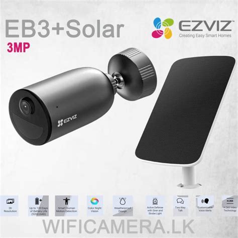 Best EZVIZ 3MP EB3 Smart Home Wireless Solar Power Security Camera Sri