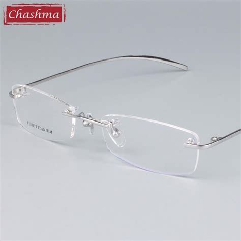 Chashma Unisex Rimless Square Titanium Eyeglasses Eyeglass