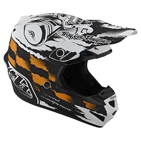 AOMC Mx 2021 Troy Lee Designs SE4 Polyacrylite Helmet Strike White Black