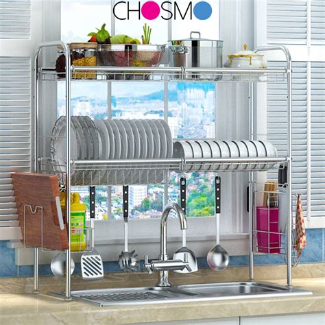 Stainless Steel Dish Rack Kitchen Sink Rack Storage Rak Pinggan Rak