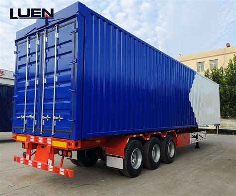 Luen 3 Axles Utility Box Van Semi Trailer Bulk Cargo Transport Sidewall