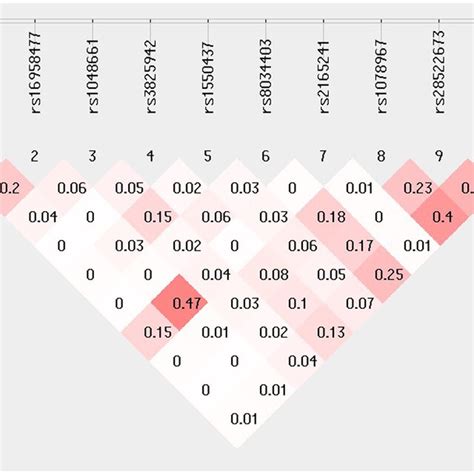 Pairwise Linkage Disequilibrium Plot For The Snv R Represents The