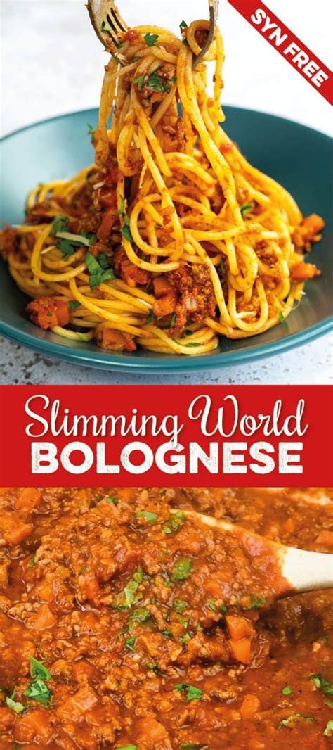 Rich Delicious And Syn Free Slimming World Spaghetti Bolognese Easy Slimming World Recipes