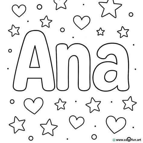 Nome Ana Para Imprimir - Dibujo para colorear del nombre Ana Descargar o Imprimir de forma gratuita