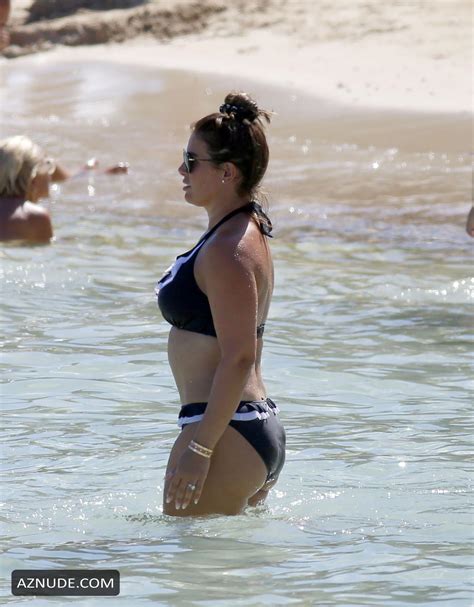 Rebekah Vardy Sexy In A Black And White Striped Bikini In Ibiza Aznude