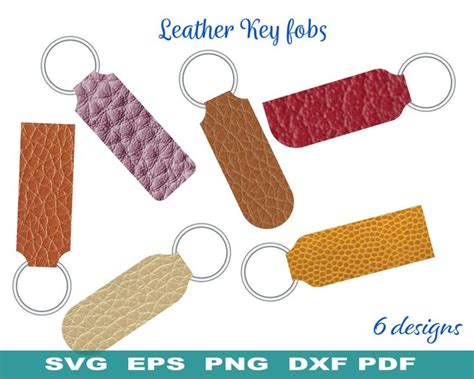 Faux Leather Keychain Template Leather Key Fob Svgkey Fob Etsy In