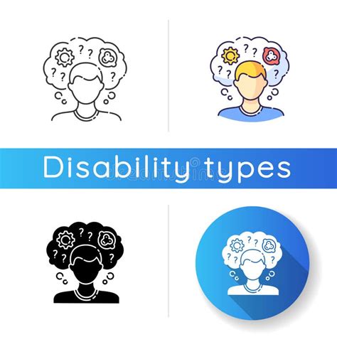 Intellectual Disability Blue Flat Design Long Shadow Glyph Icon Stock Vector - Illustration of ...