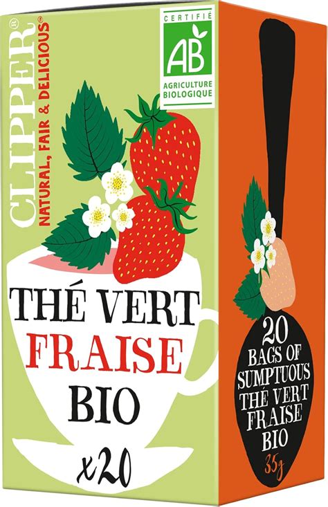 Clipper Th Vert Bio Fraise Sumptuous Issu Du Commerce Quitable